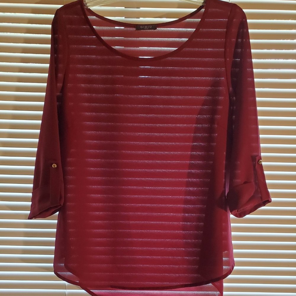 Cranberry scoopneck blouse